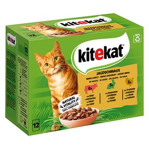 48x85g Maaltijdzakjes Jachtfestijn in Saus Kitekat Kattenvoer