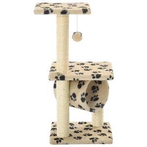 VidaXL Kattenkrabpaal met sisal krabpalen 65 cm pootafdrukken beige