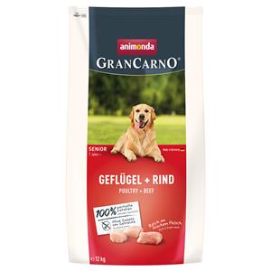 12kg animonda GranCarno Senior Gevogelte + Rund droogvoer voor honden