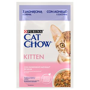 Sparpaket: 52x85g Cat Chow Kitten Lam & Courgette natvoer kat
