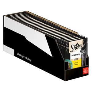 56 x 85 g Megapack Sheba Varianten Maaltijdzakjes Selection in Saus met Kip Kattenvoer Nat