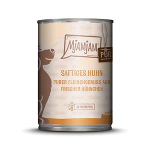 6 x 400 g MjAMjAM puur vleesgenot sappige kip puur hondenvoer nat