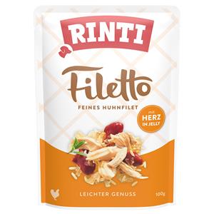 Voordeelpakket Rinti Filetto Zakjes in Gelei 48 x 100 g - Kip met Kippenhart