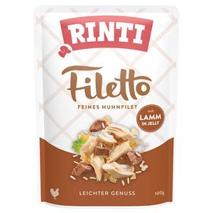 Voordeelpakket Rinti Filetto Zakjes in Gelei 48 x 100 g - Kip met Lam
