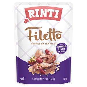 Voordeelpakket Rinti Filetto Zakjes in Gelei 48 x 100 g - Eend met Eendenhart