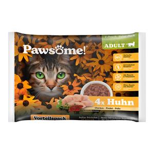 4x85g Pawsome Adult Cat met eend natvoer voor katten