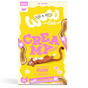 5x15g Chicken Wow Cat Creamy Snack voor katten