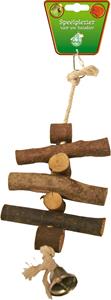 De Boon Klos Hout 7x met Touw en Bel 33CM