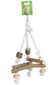 De Boon Triangel Touw + Hout + Houten Kralen 37CM