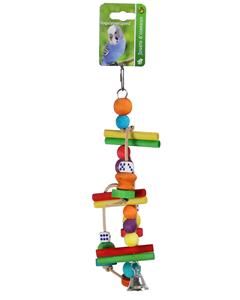 De Boon Slinger Hout + Leren Slierten + Bel 30CM
