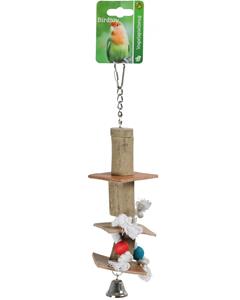 De Boon Slinger Hout + Leder + Touw + Bel 32CM