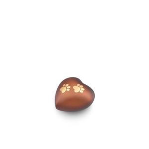 urnwebshop Bruine Hart Urn Small, Twee Pootafdrukjes (0.08 liter)