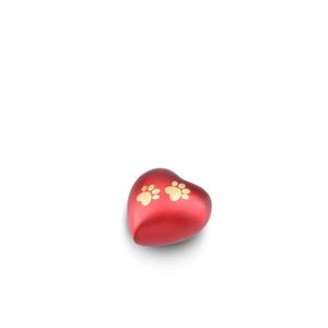 urnwebshop Rode Hart Urn Small, Twee Pootafdrukjes (0.08 liter)