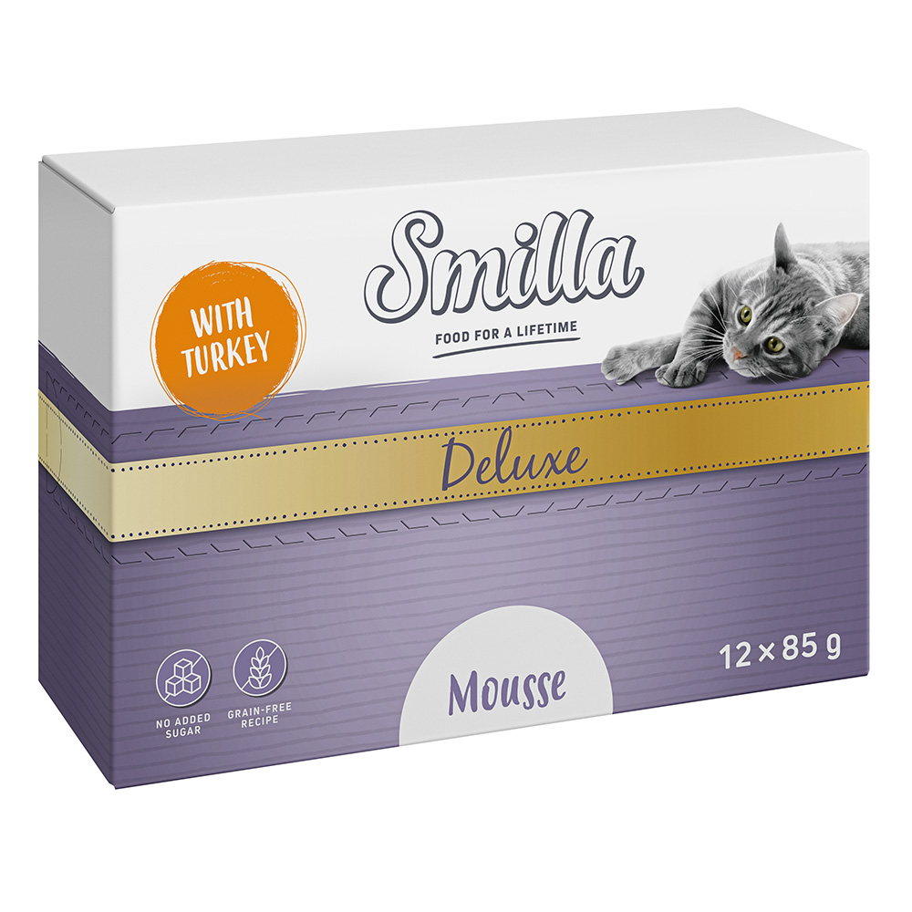 12x85g Smilla Deluxe Mousse met Kalkoen en Basilicum Katten Natvoer