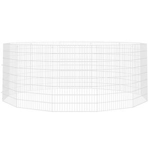vidaxl Dierenverblijf 12 panelen 54x80 cm gegalvaniseerd ijzer