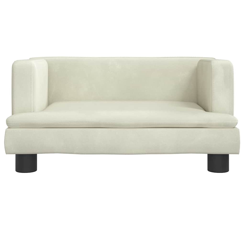 vidaxl Hondenmand 60x40x30 cm fluweel crèmekleurig