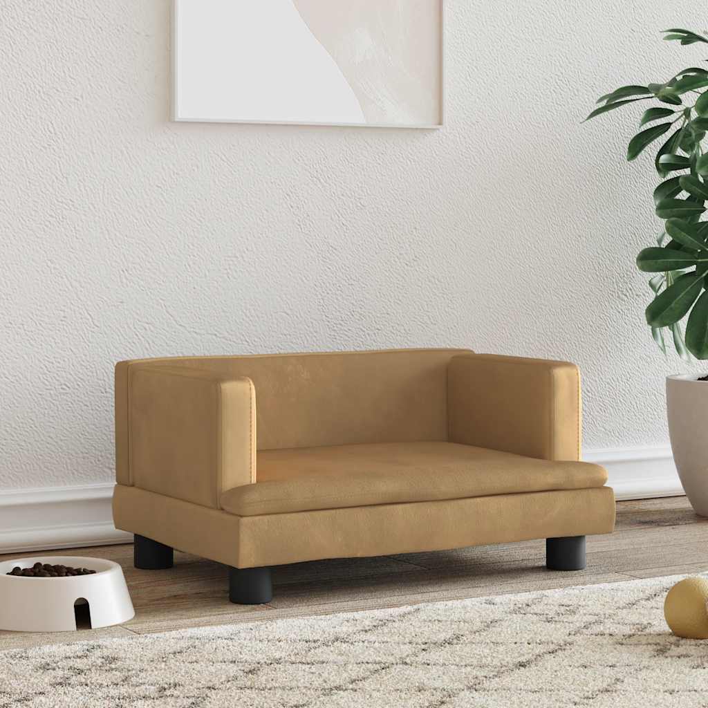 vidaxl Hondenmand 60x40x30 cm fluweel bruin