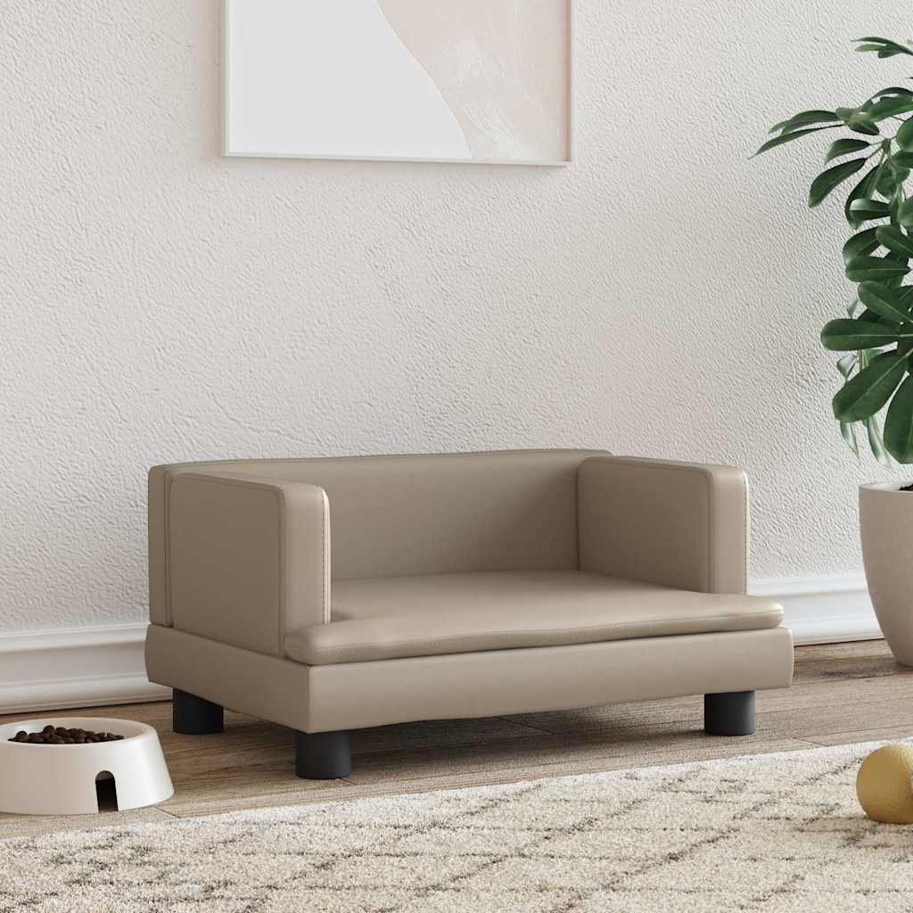 vidaxl Hondenmand 60x40x30 cm kunstleer cappuccinokleurig