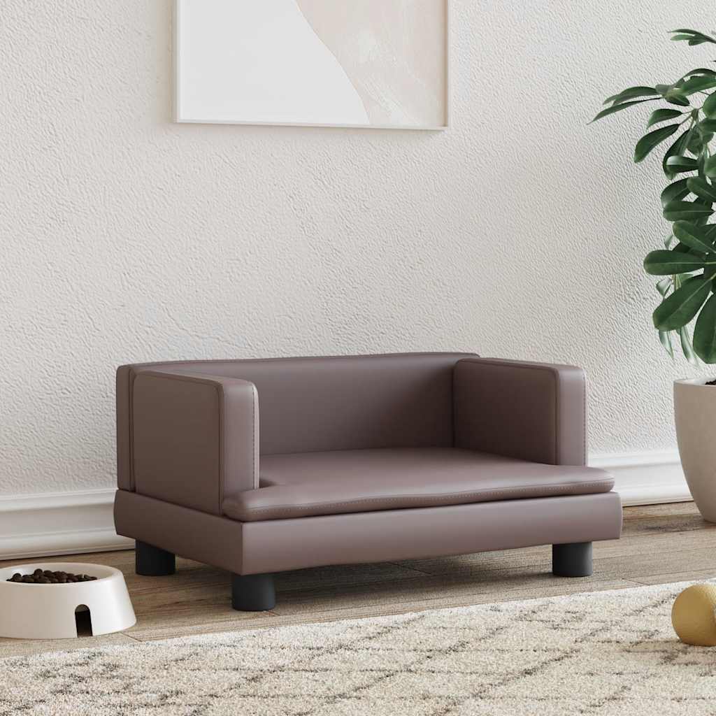 vidaxl Hondenmand 60x40x30 cm kunstleer bruin