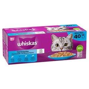 Whiskas 7+ Vis Selectie in gelei multipack (85 g) 1 verpakking (40 x 85 g)
