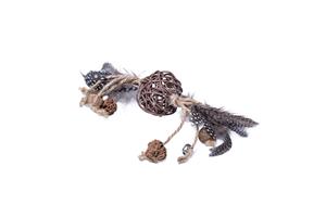 Quapas! Cat toy Rattan ball with feathers A