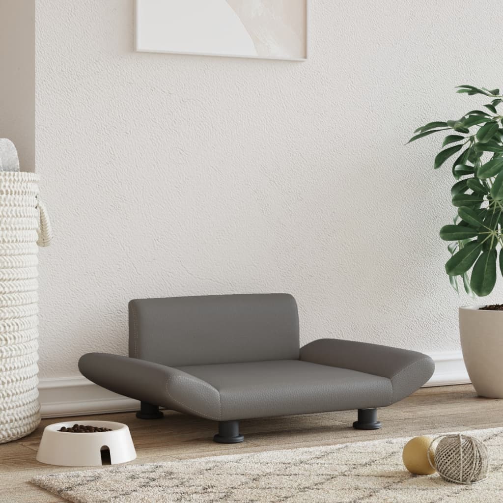 VidaXL Hondenmand 70x45x28 cm kunstleer grijs
