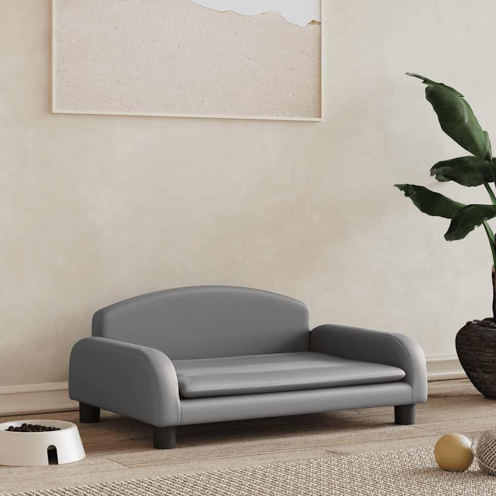 VidaXL Hondenmand 70x45x30 cm kunstleer grijs