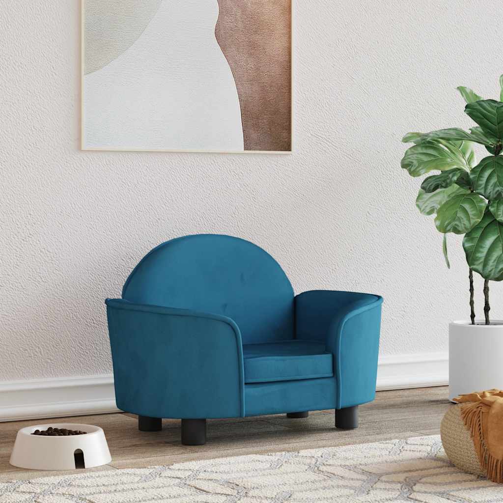 vidaxl Hondenmand 66x40x45 cm fluweel blauw