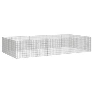 vidaXL Dierenverblijf 24 panelen 54x80 cm gegalvaniseerd ijzer