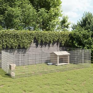 vidaXL Dierenverblijf 24 panelen 54x100 cm gegalvaniseerd ijzer