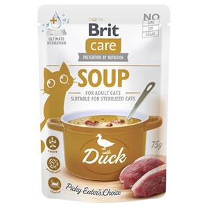 30x75g Brit Care soep voor katten eend hondenvoer nat