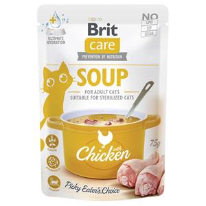30x75g Brit Care soep voor katten kip hondenvoer nat