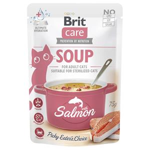 30x75g Brit Care soep voor katten zalm hondenvoer nat