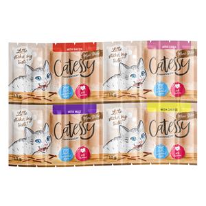 Catessy Mini-Sticks Mix 2 Kattensnacks 60 x 2 g met 4 smaken (bacon, lever, mout, kaas)