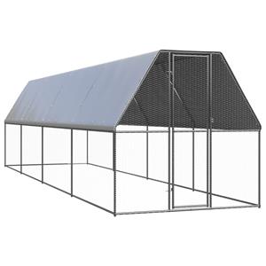 vidaxl Kippenhok 2x8x2 m gegalvaniseerd staal