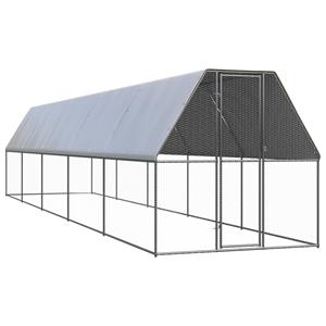 vidaxl Kippenhok 2x10x2 m gegalvaniseerd staal