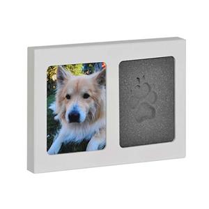 urnwebshop Witte Pootafdruk Fotolijst Dieren Urn met Asbuisje (0.02 liter)