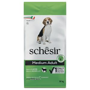 12kg Schesir Dog Medium Adult met Lam Hondenvoer droog