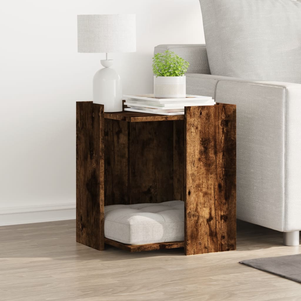 VidaXL Kattenbakkast 42x42x51 cm bewerkt hout gerookt eikenkleurig