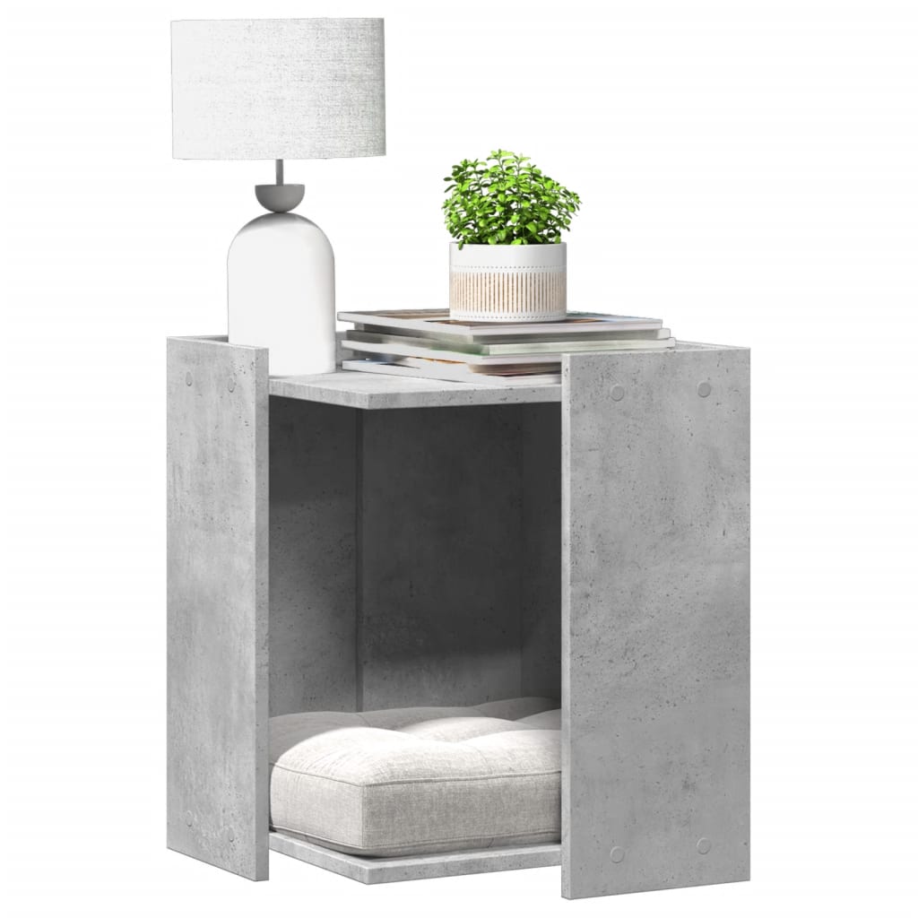 VidaXL Kattenbakkast 42x42x51 cm bewerkt hout betongrijs
