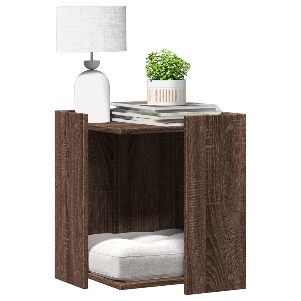 VidaXL Kattenbakkast 42x42x51 cm bewerkt hout bruin eikenkleurig