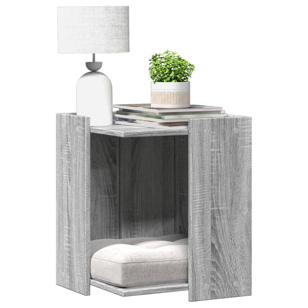 VidaXL Kattenbakkast 42x42x51 cm bewerkt hout grijs sonoma eikenkleur