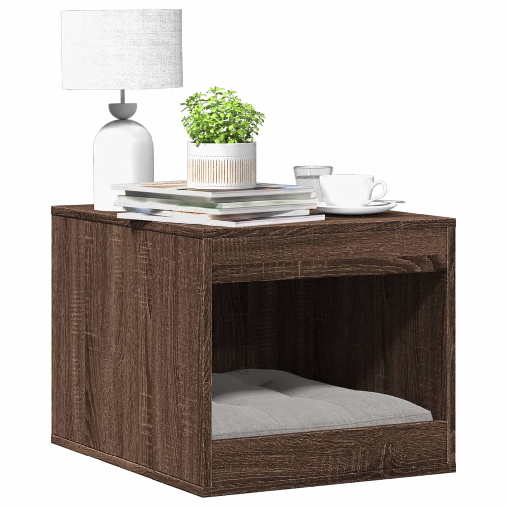 VidaXL Kattenbakkast 47x59x42 cm bewerkt hout bruin eikenkleurig