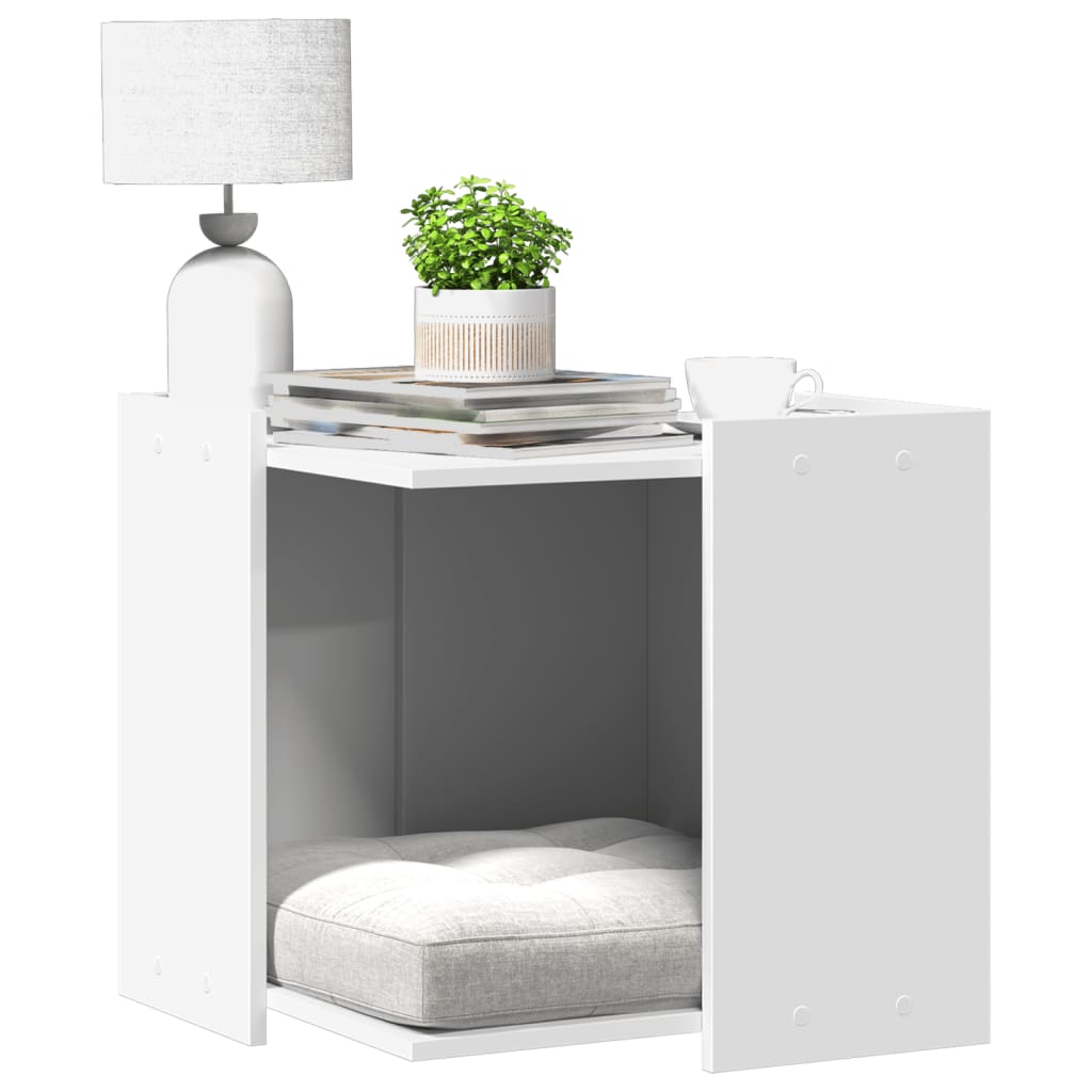 VidaXL Kattenbakkast 53x53x51 cm bewerkt hout wit
