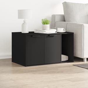 vidaxl Kattenbakkast 80x50x45 cm bewerkt hout zwart