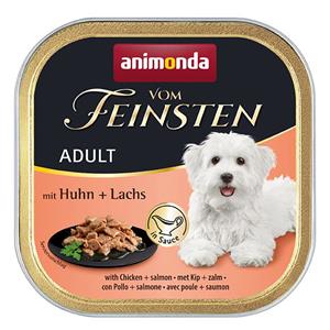 voordeelverpakking 44x150g met kip & zalm in saus animonda vom Feinsten Adult nat hondenvoer