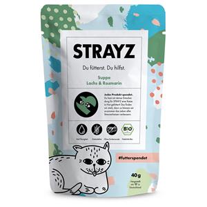 14x40g STRAYZ BIO Soep Biologische Zalm & Biologische Rozemarijn natvoer voor katten
