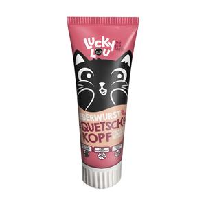Voordeelpakket: 4x 75g Lucky Lou Tube met Leverworst om uit te knijpen Kattensnacks