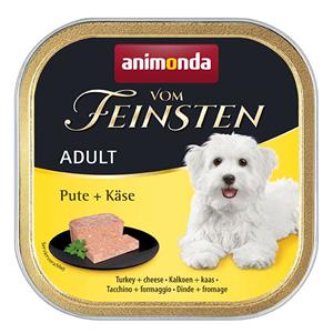 voordeelverpakking 44x150g met kalkoen & kaas animonda vom Feinsten Adult nat hondenvoer