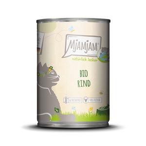 6x 400g MP MjAMjAM Natuurlijk Heerlijk Biologisch Rundvlees Nat Kattenvoer